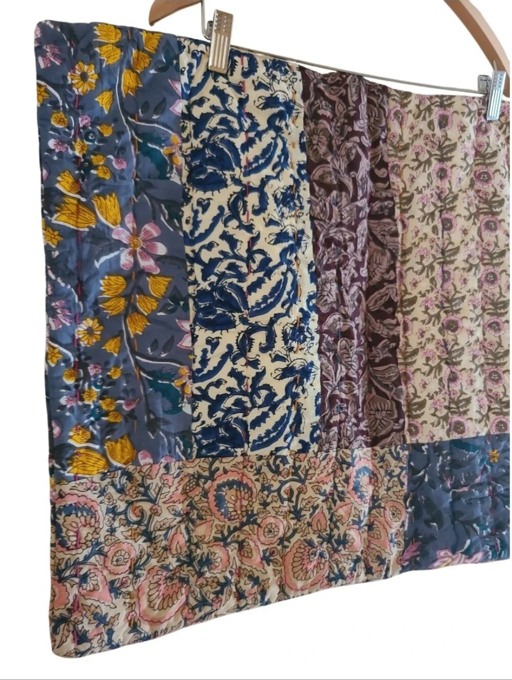 Natural Life Patchwork Floral Paisley Pillow Cover 20 X 26